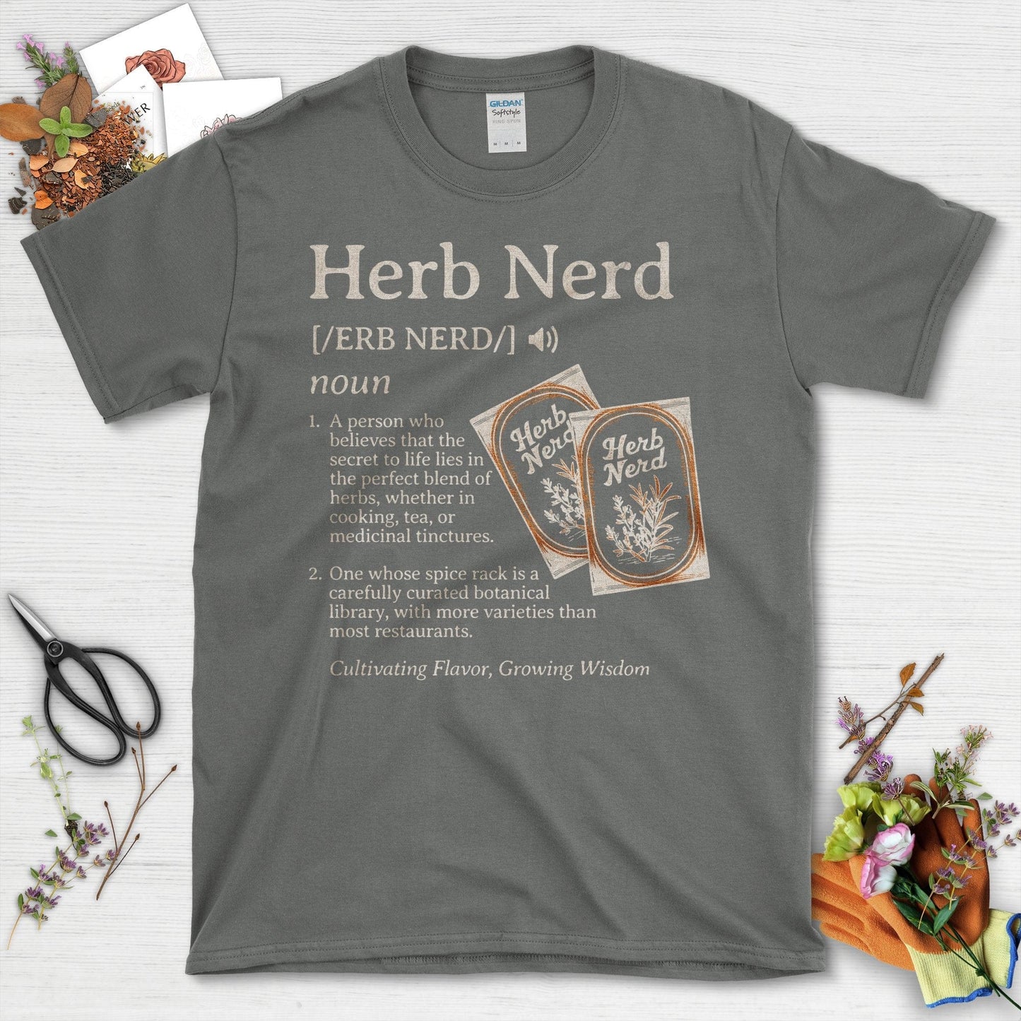 Herb Nerd Definition Graphic Design T-Shirt Charcoal / S T-Shirt