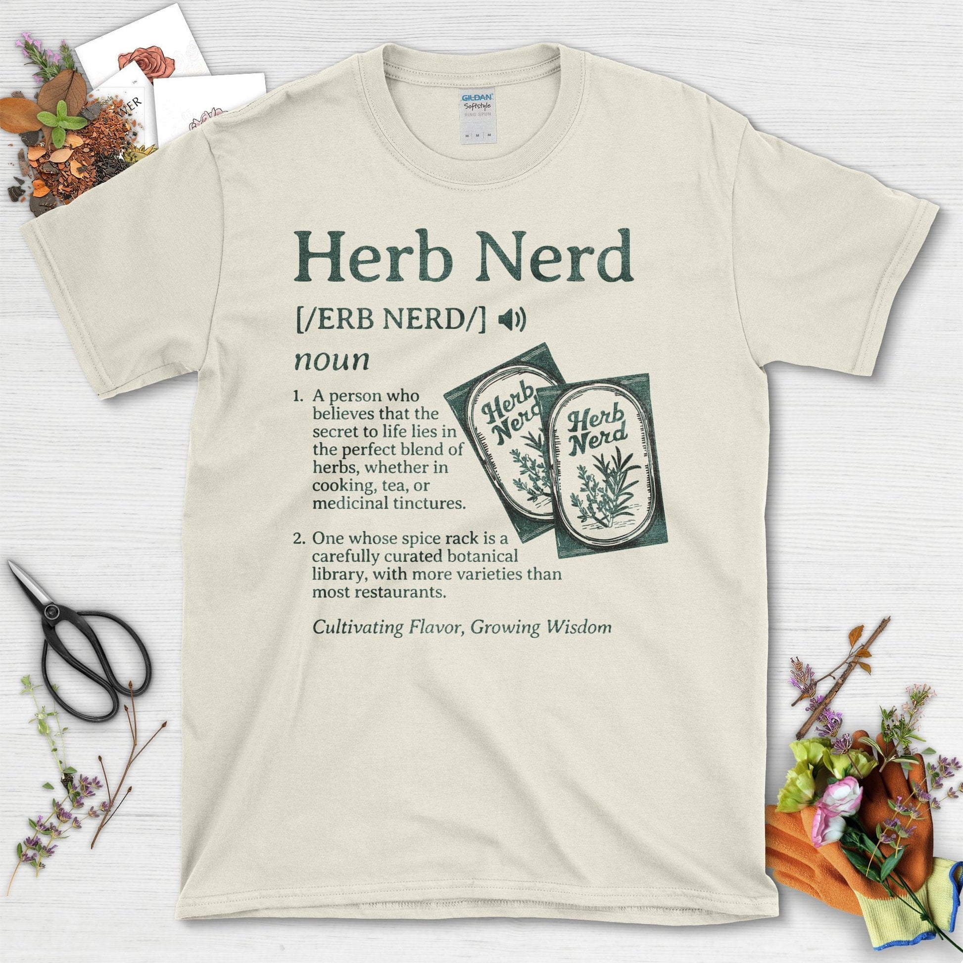 Herb Nerd Definition Graphic Design T-Shirt Natural / S T-Shirt