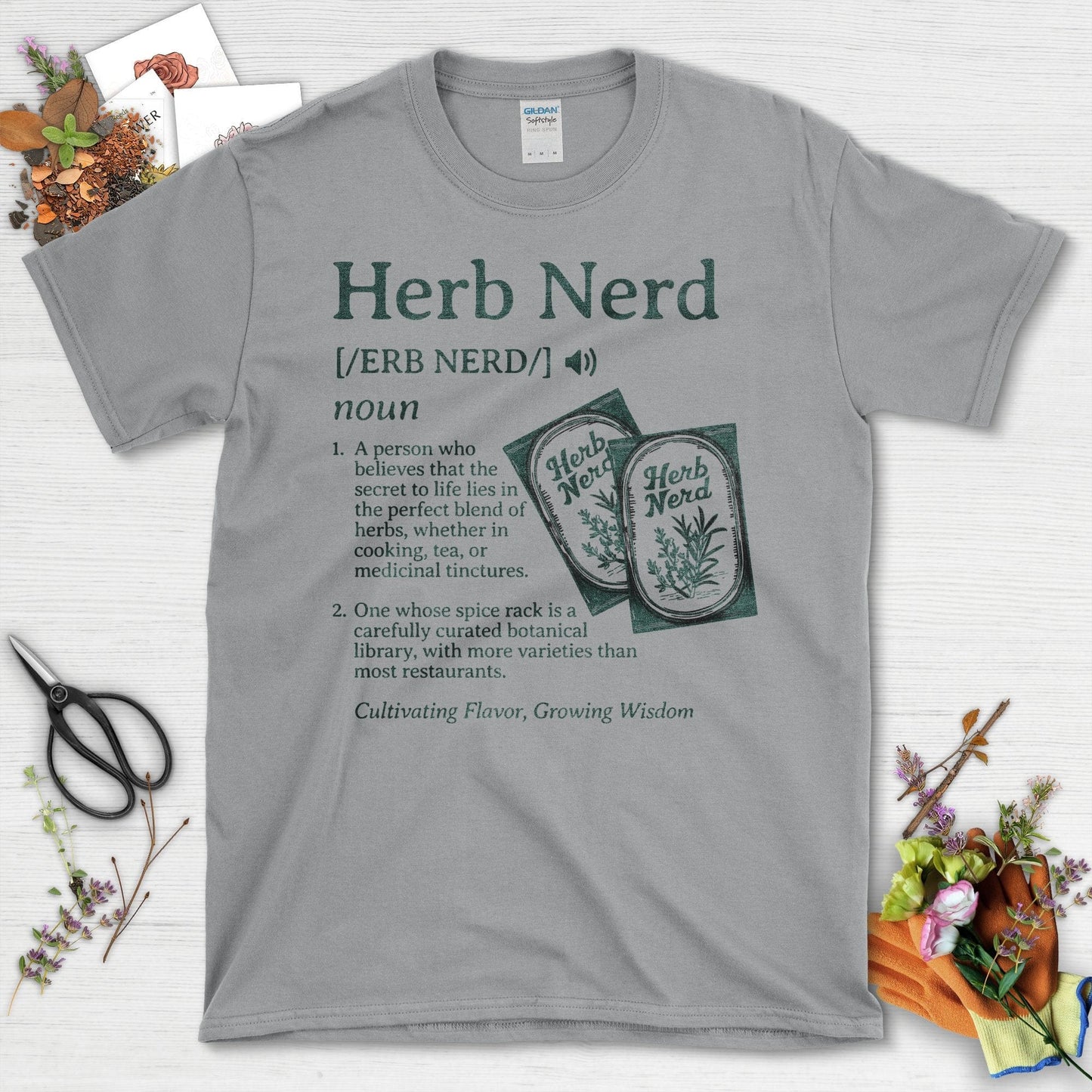 Herb Nerd Definition Graphic Design T-Shirt Sport Grey / S T-Shirt