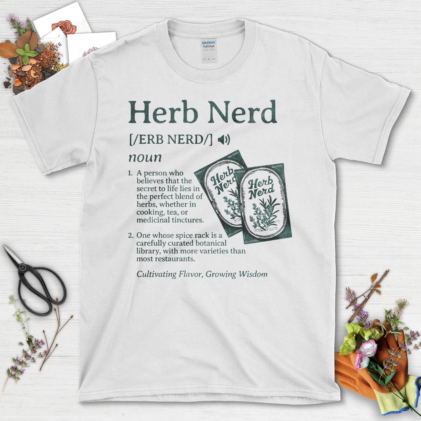 Herb Nerd Definition Graphic Design T-Shirt White / S T-Shirt