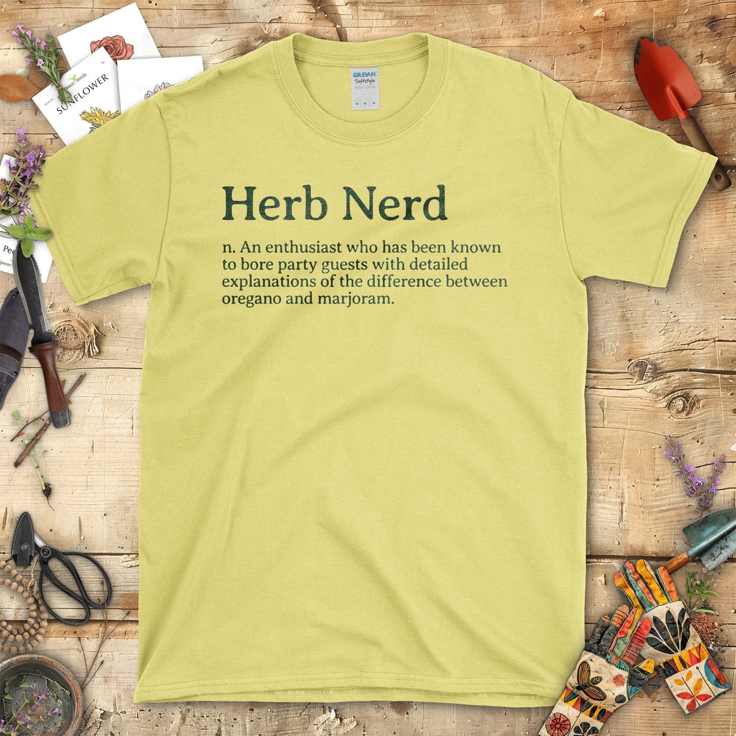 Herb Nerd T-Shirt Funny Definition Gift For Garden Lovers Cornsilk / S T-Shirt