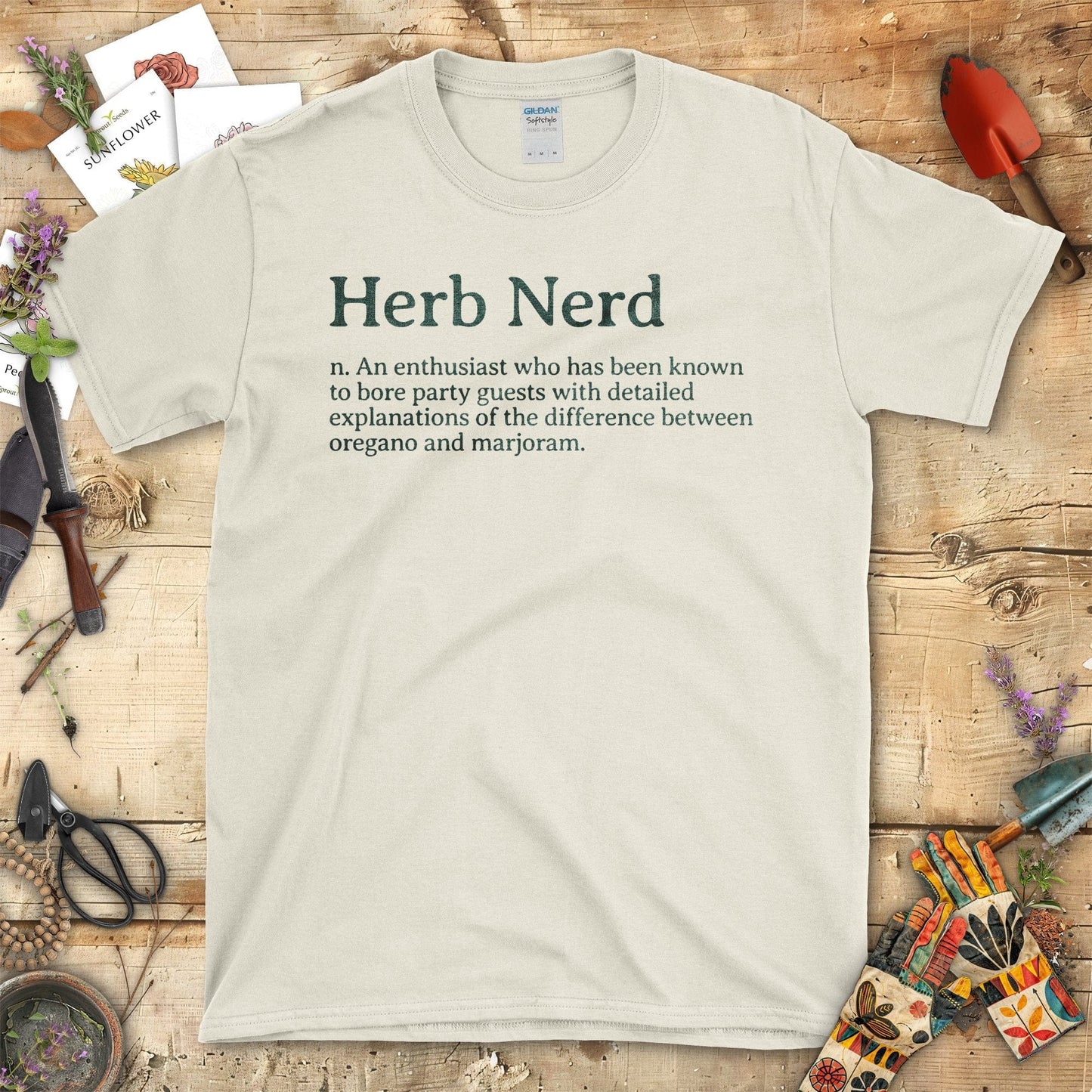 Herb Nerd T-Shirt Funny Definition Gift For Garden Lovers Natural / S T-Shirt