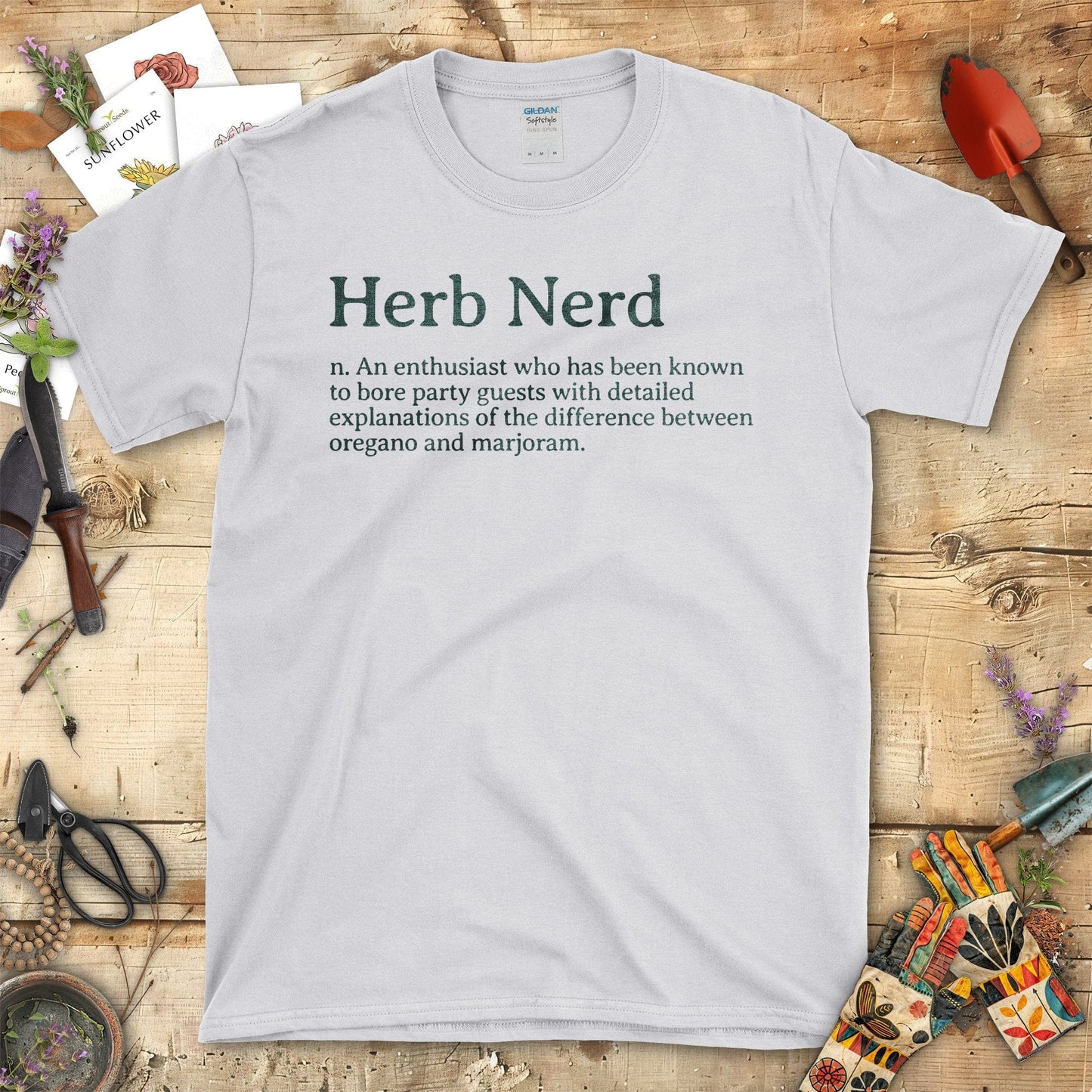 Herb Nerd T-Shirt Funny Definition Gift For Garden Lovers Sport Grey / S T-Shirt