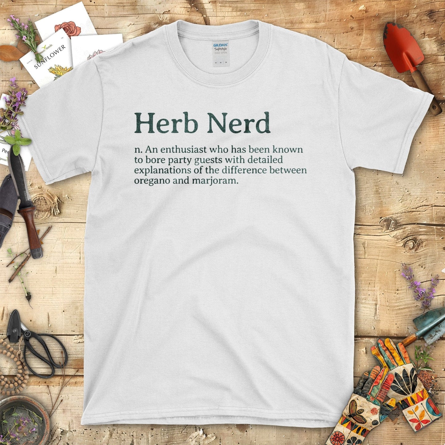 Herb Nerd T-Shirt Funny Definition Gift For Garden Lovers White / S T-Shirt