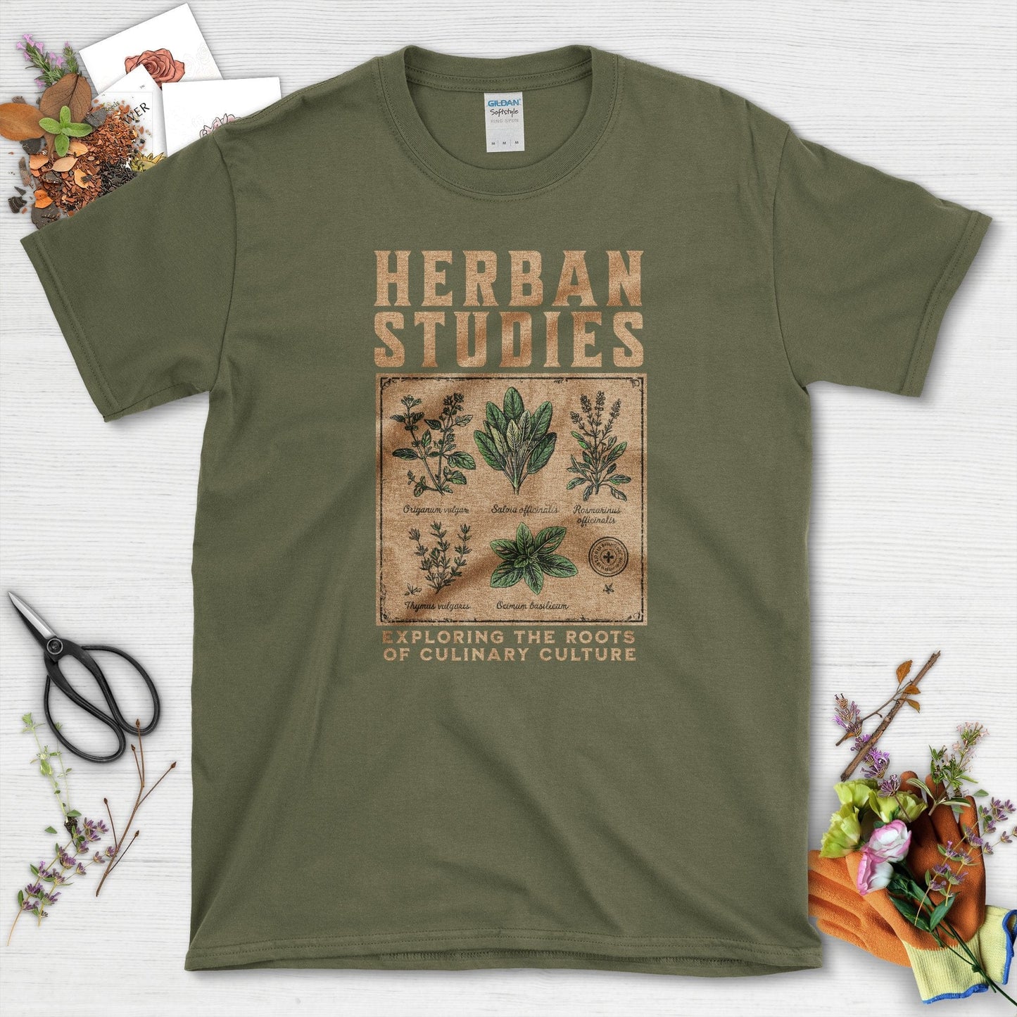 Herban Studies T-Shirt Military Green / S Physical Item