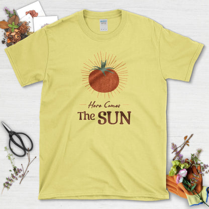 Here Comes The Sun Tomato T-Shirt Cornsilk / S Physical Item