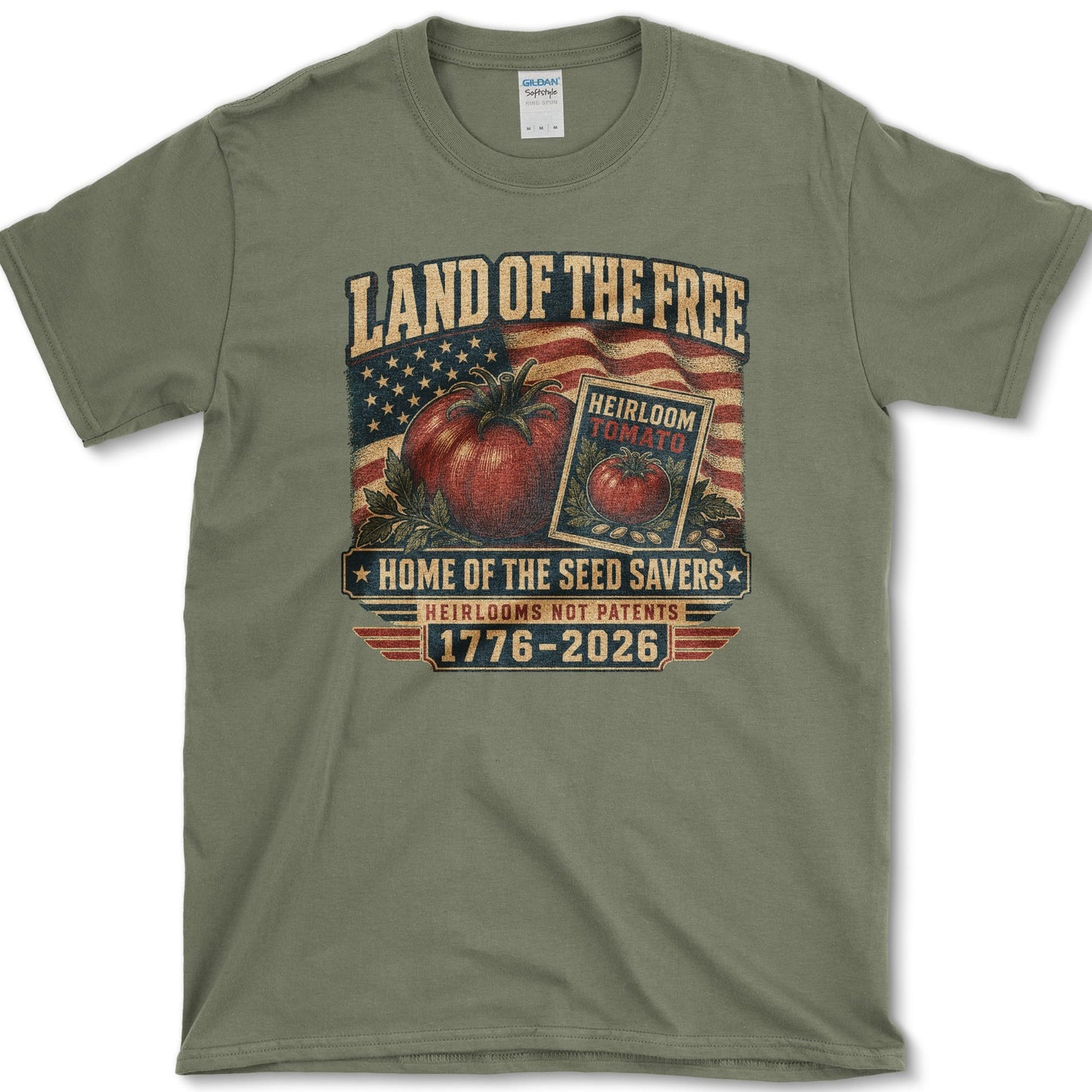 Home Of Seed Savers T-Shirt S / Military Green Essential Tees