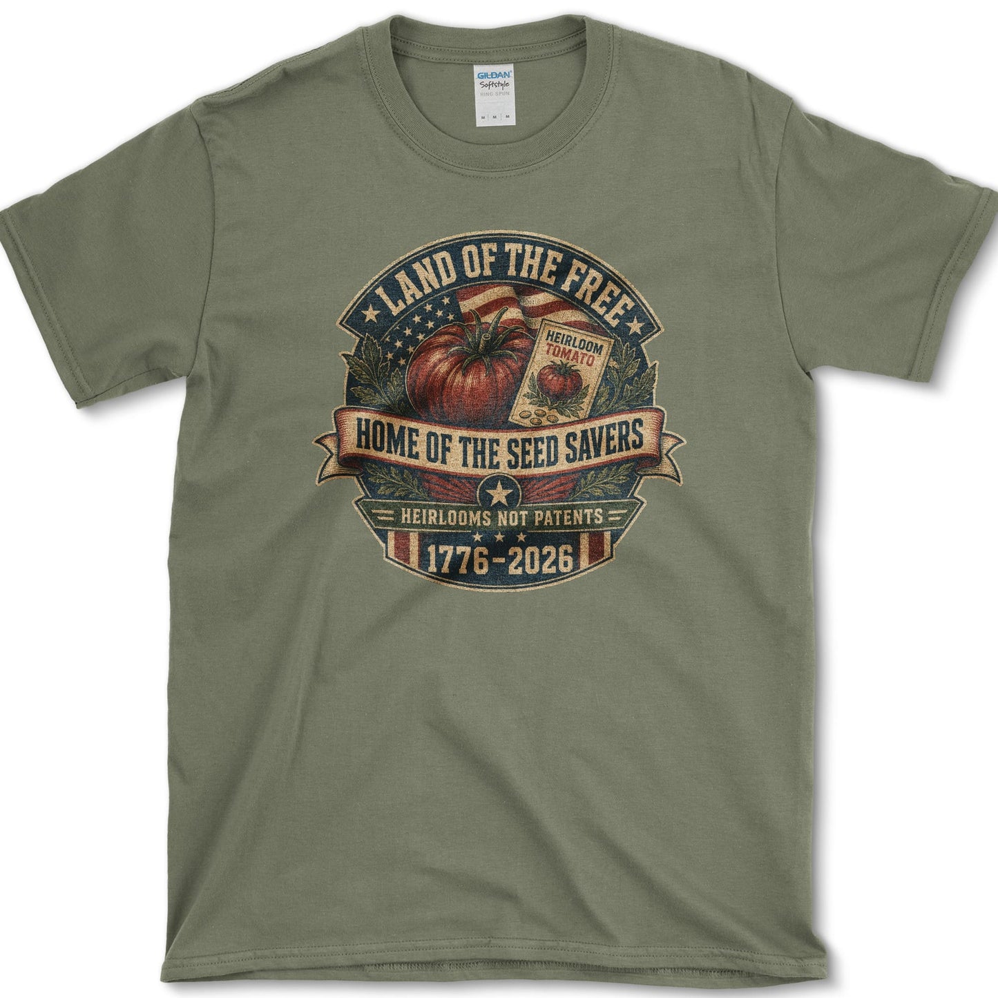 Home Of Seed Savers T-Shirt S / Military Green Essential Tees