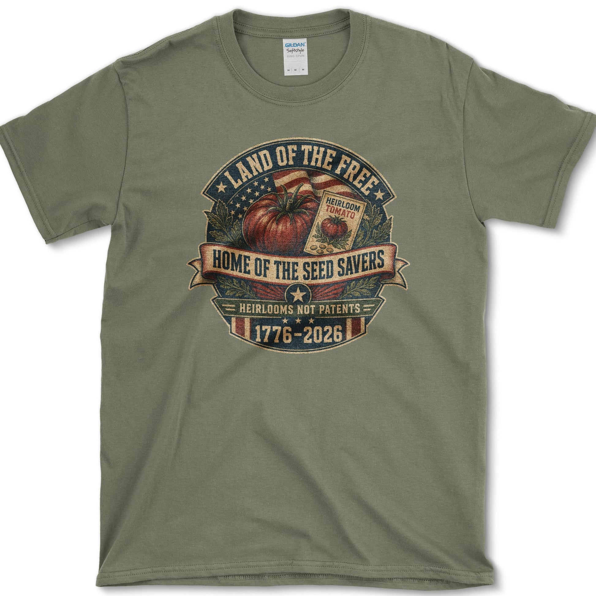 Home Of Seed Savers T-Shirt S / Military Green Essential Tees