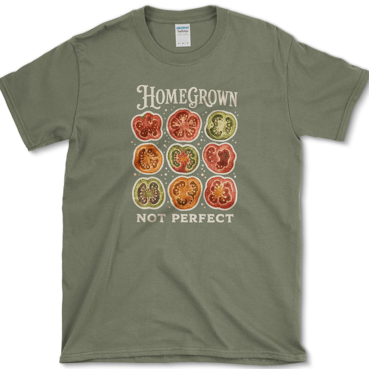 Homegrown Not Perfect T-Shirt S / Military Green Essential Tees