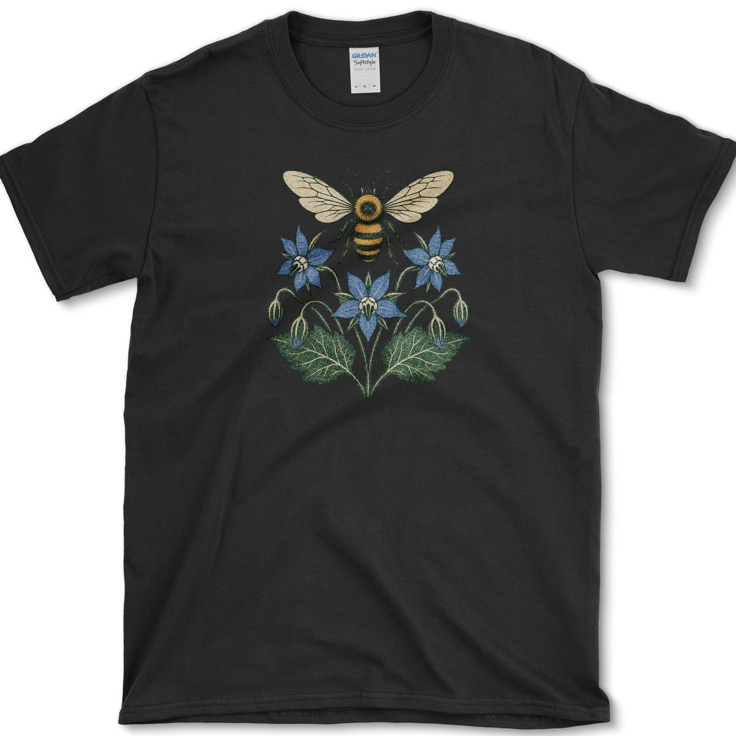 Honeybee Borage T-Shirt S / Black Essential Tees