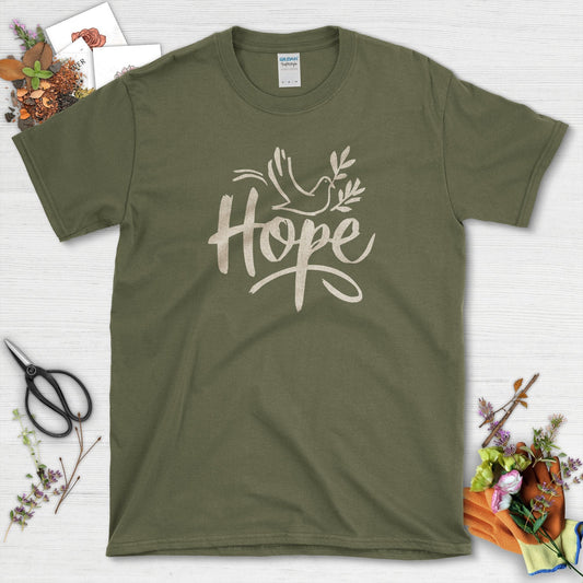 Hope Dove Garden T-Shirt Military Green / S T-Shirt