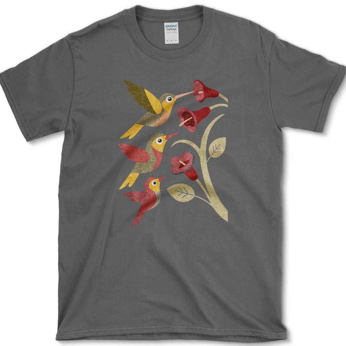 Hummingbird Harmony Bird Lovers T-Shirt Dark Heather / S Essential Tees