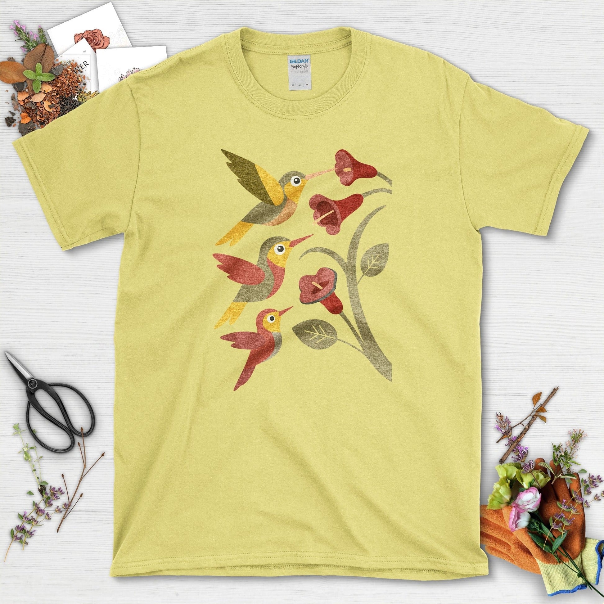 Hummingbird Harmony Bird Lovers T-Shirt T-Shirts / S / Cornsilk Physical Item