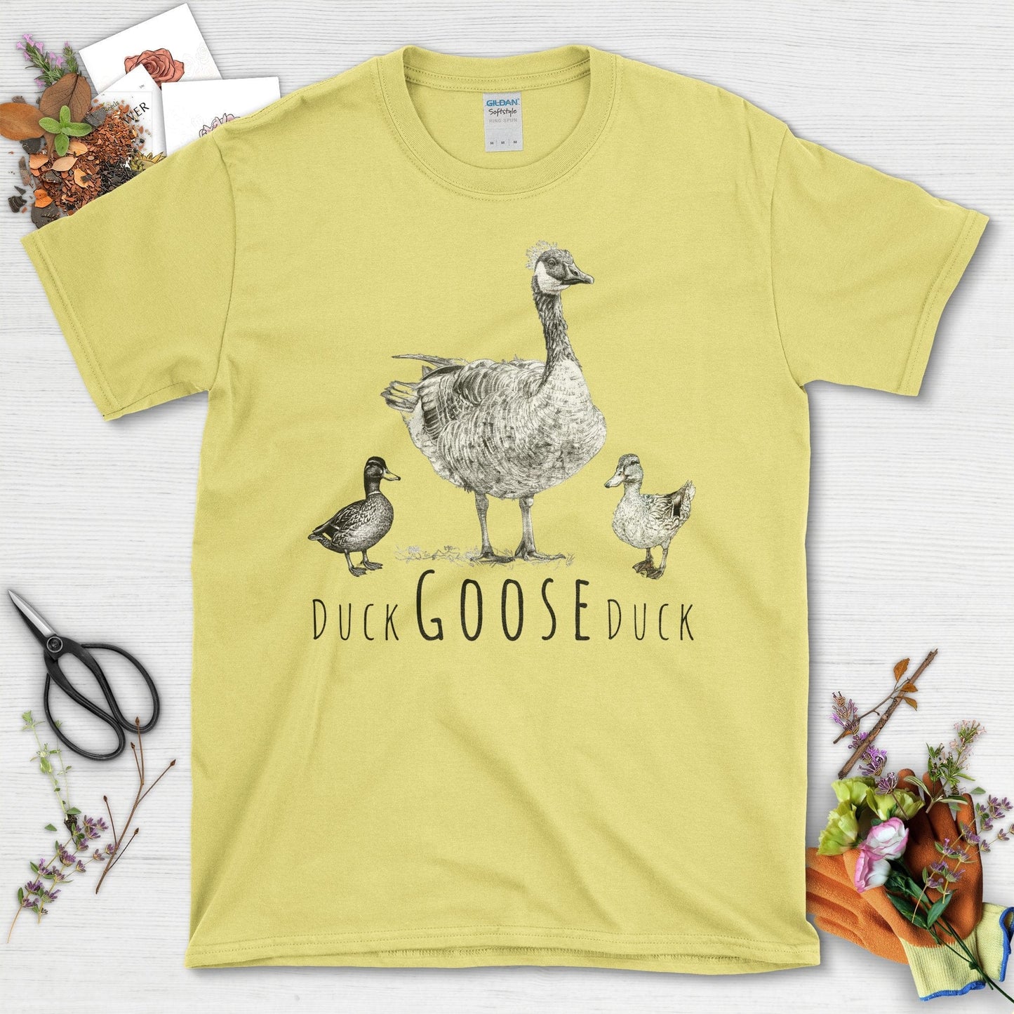 Humorous Duck Goose Duck Design Unique Fun T-Shirt Cornsilk / S T-Shirt