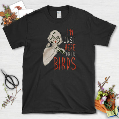 I Am Here 4 Birds T-Shirt Black / S Physical Item