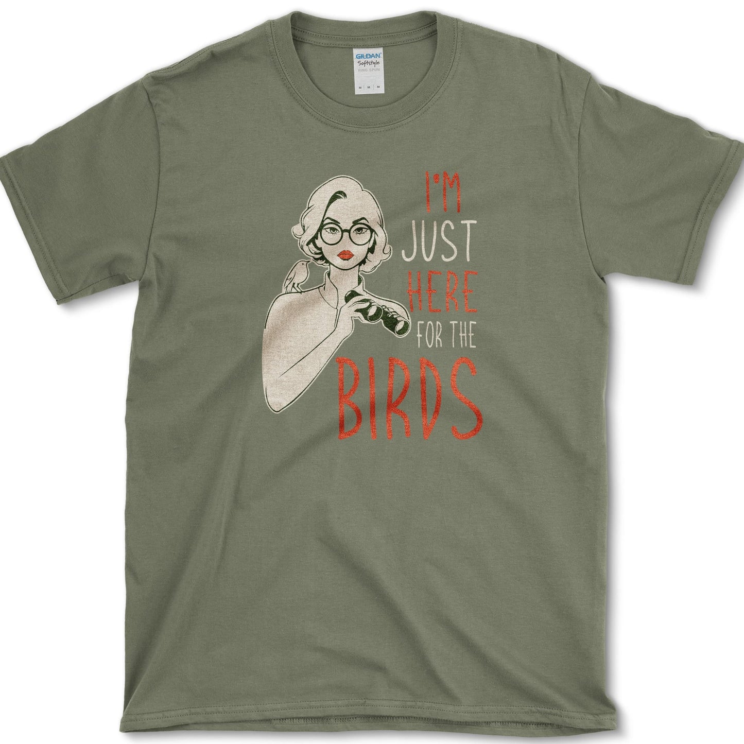 I Am Here 4 Birds T-Shirt Military Green / S Essential Tees