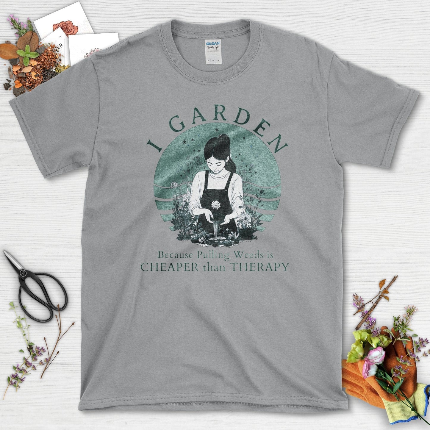 I Garden Cheaper Than Therapy T-Shirt Sport Grey / S T-Shirt