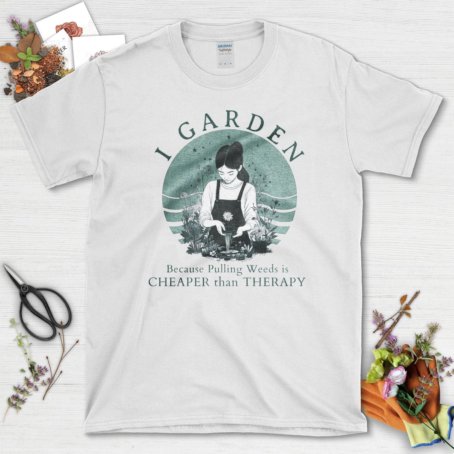 I Garden Cheaper Than Therapy T-Shirt White / S T-Shirt