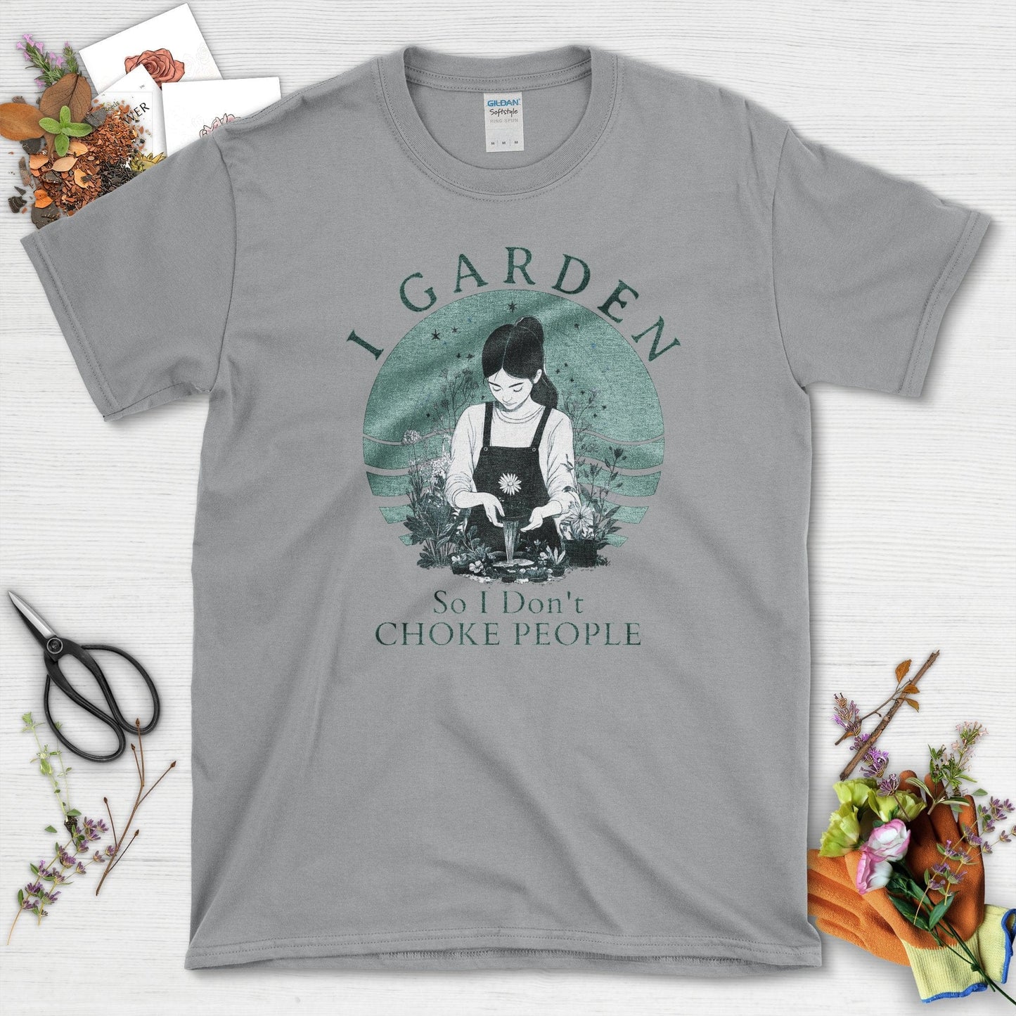 I Garden Don't Choke People T-Shirt Sport Grey / S T-Shirt