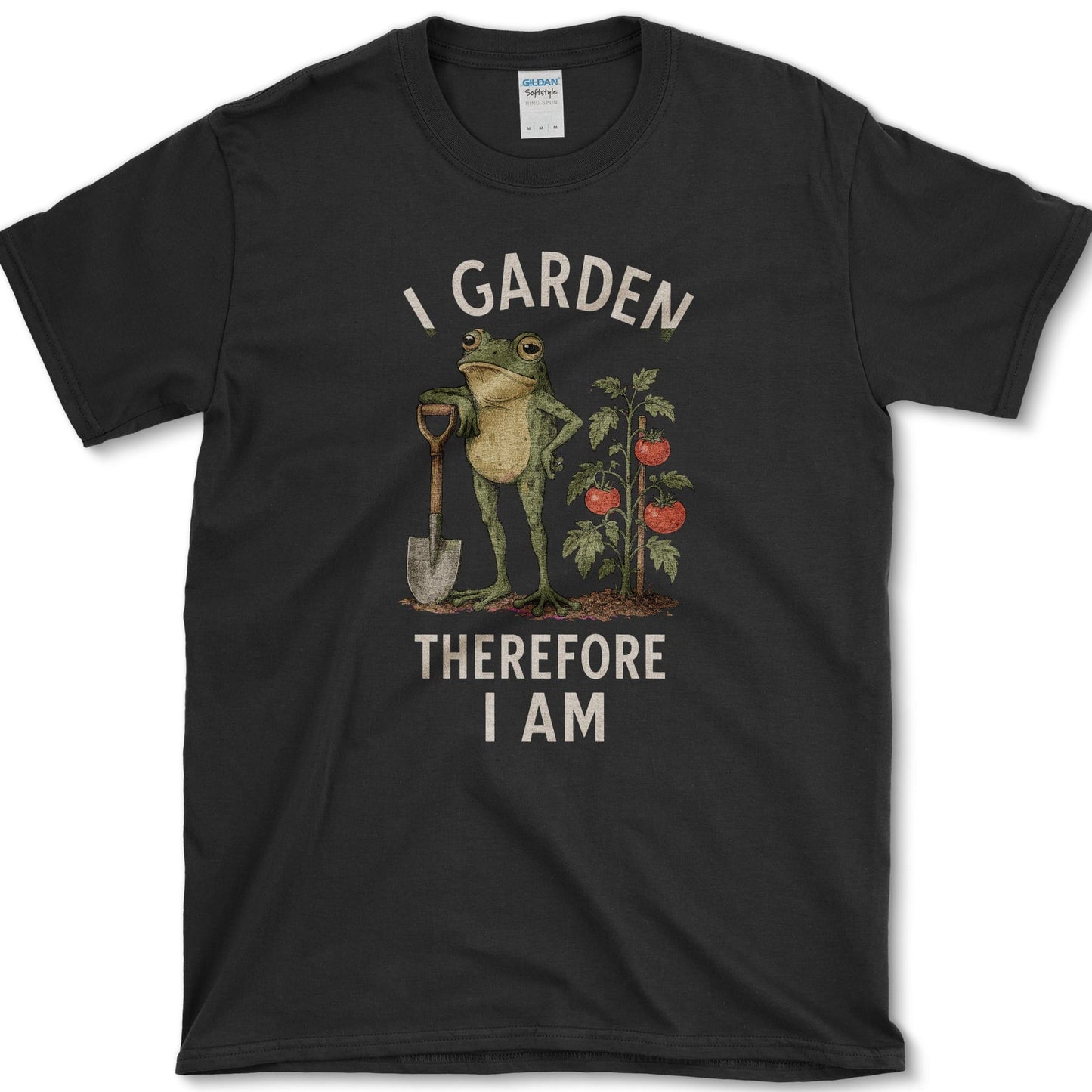 I Garden artwork featuring gardener and garden on a t-shirt