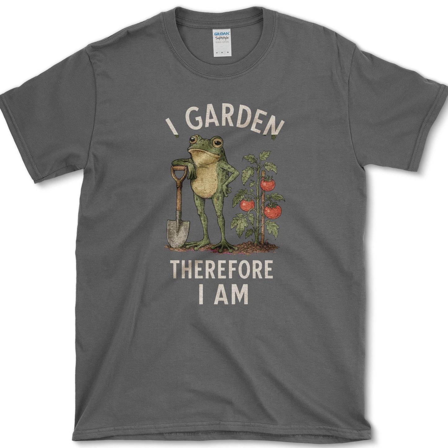 I Garden artwork featuring gardener and garden on a t-shirt
