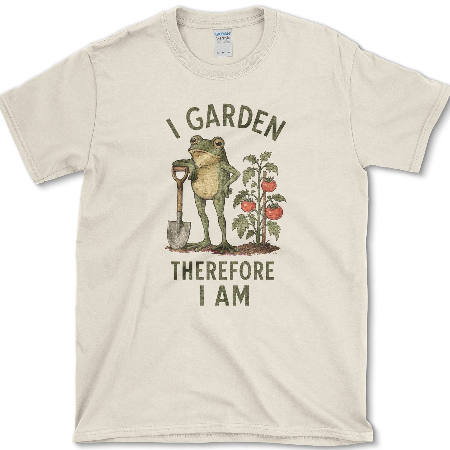 I Garden artwork featuring gardener and garden on a t-shirt