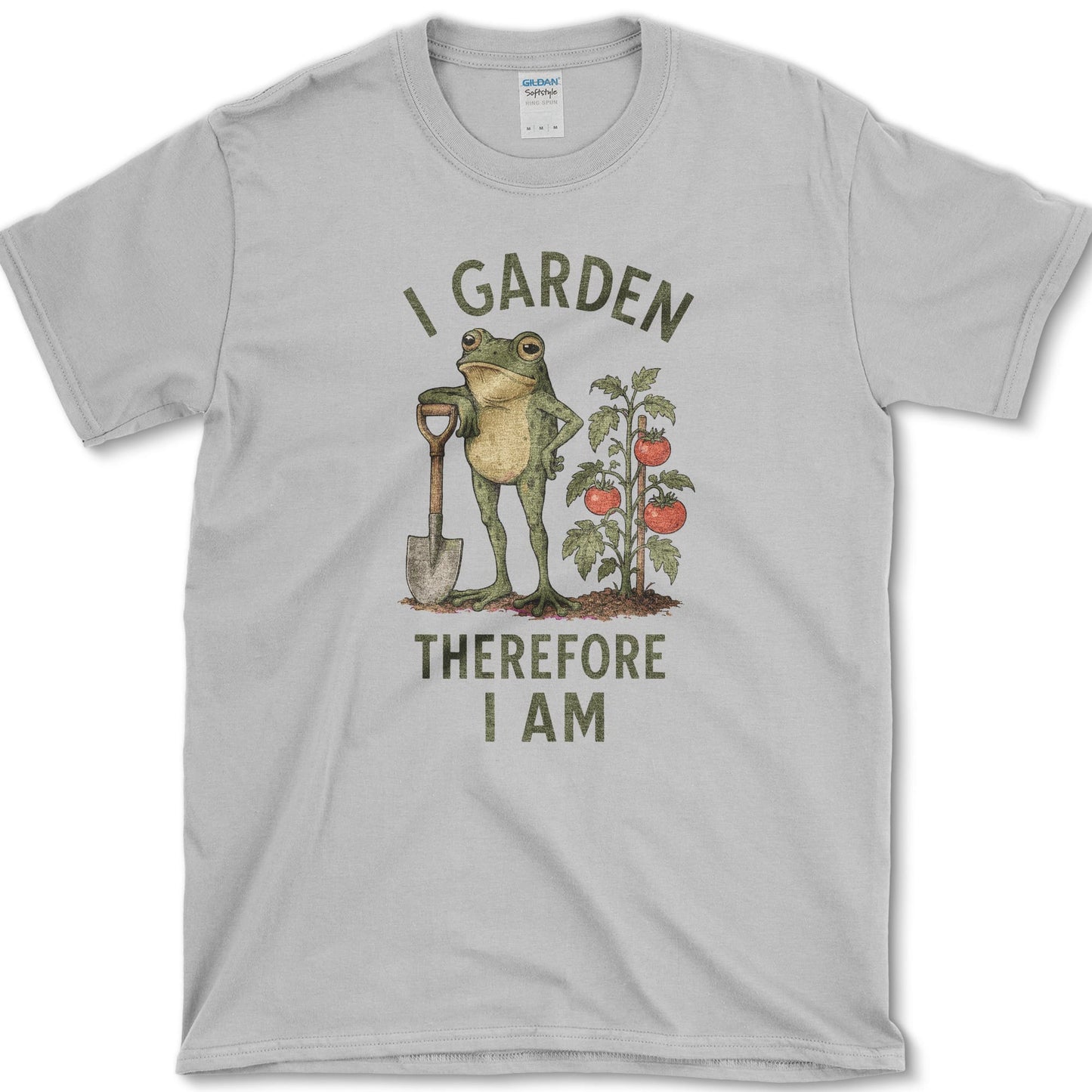 I Garden artwork featuring gardener and garden on a t-shirt