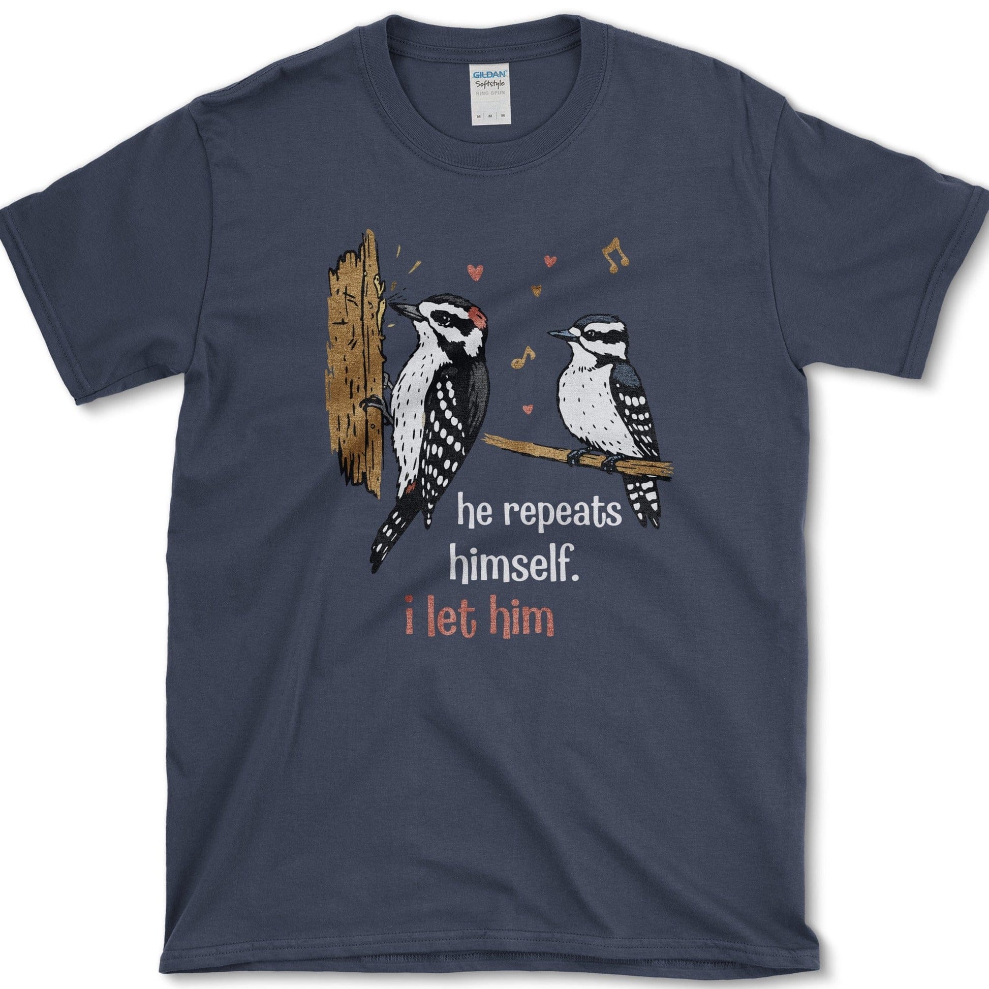 I Let Him T-Shirt Essential Tees / S / Navy Physical Item