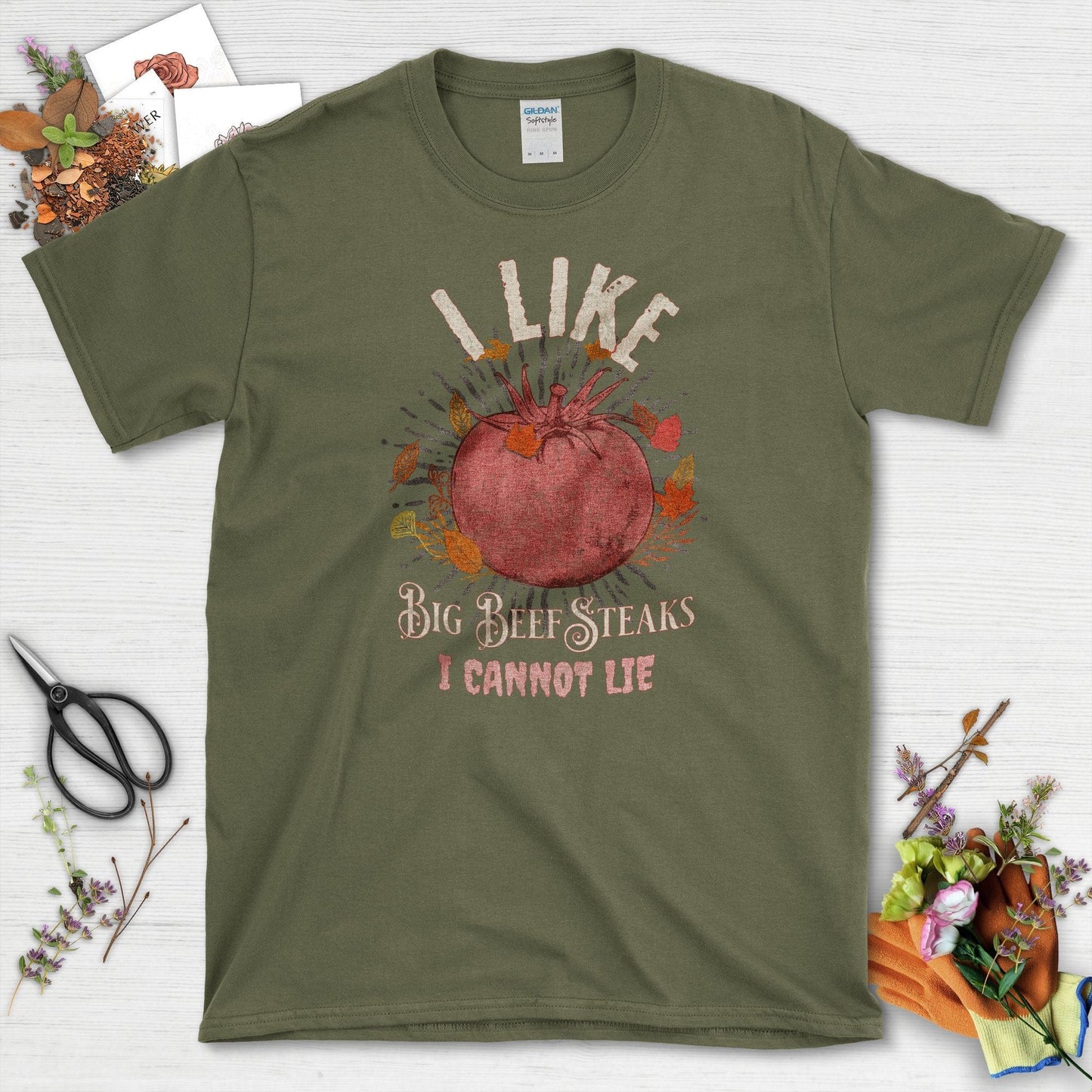 I Like Big Beef Steaks T-Shirt Military Green / S T-Shirt