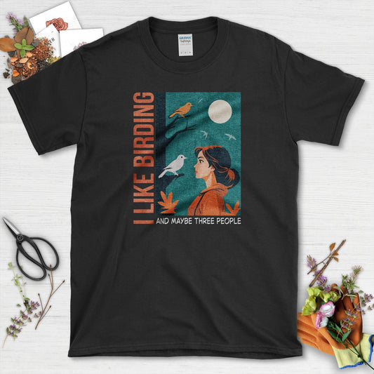 I Like Birding T-Shirt Black / S Physical Item