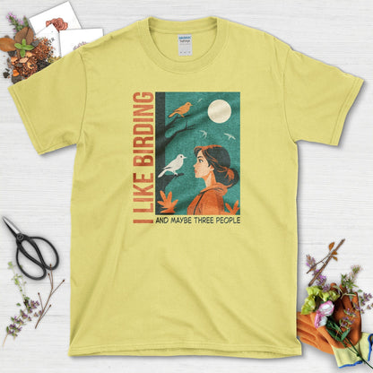 I Like Birding T-Shirt Cornsilk / S Physical Item