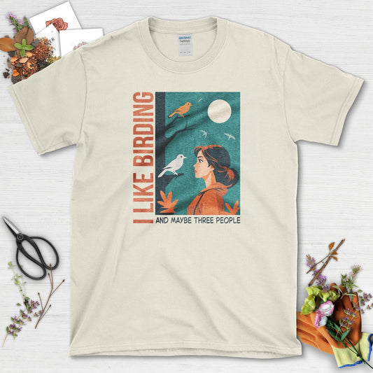I Like Birding T-Shirt Natural / S Physical Item