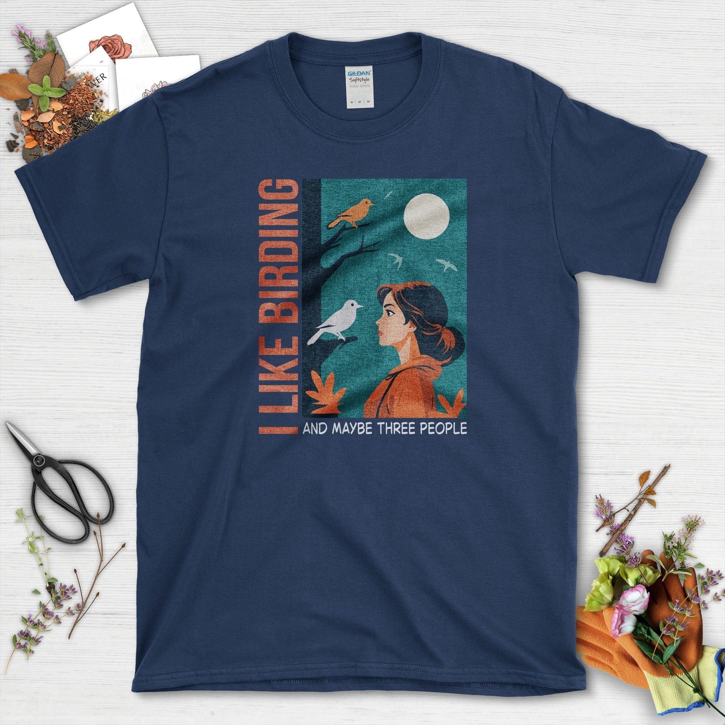 I Like Birding T-Shirt Navy / S Physical Item