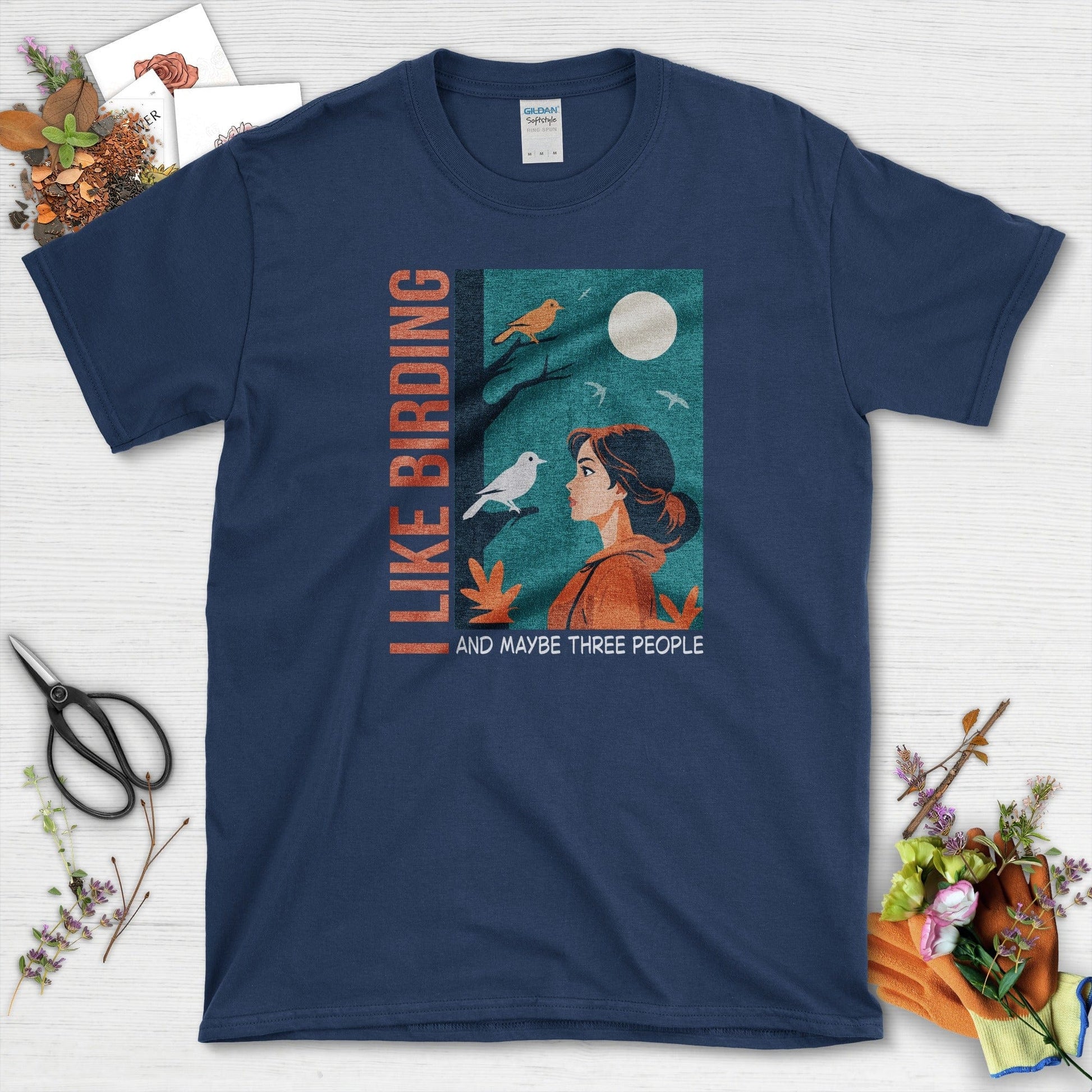 I Like Birding T-Shirt Navy / S Physical Item