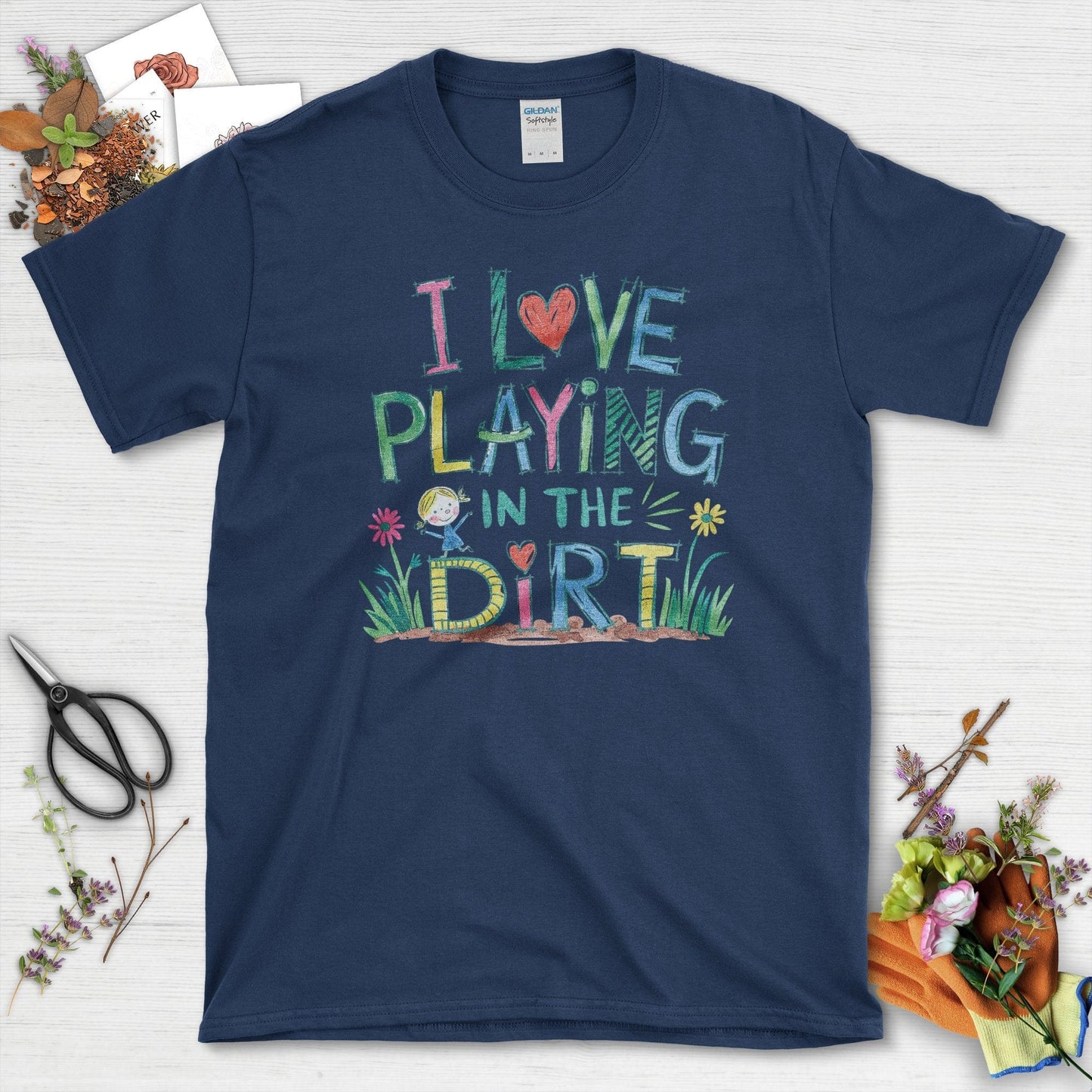 I Love Playing in Dirt T-Shirt Navy / S T-Shirt