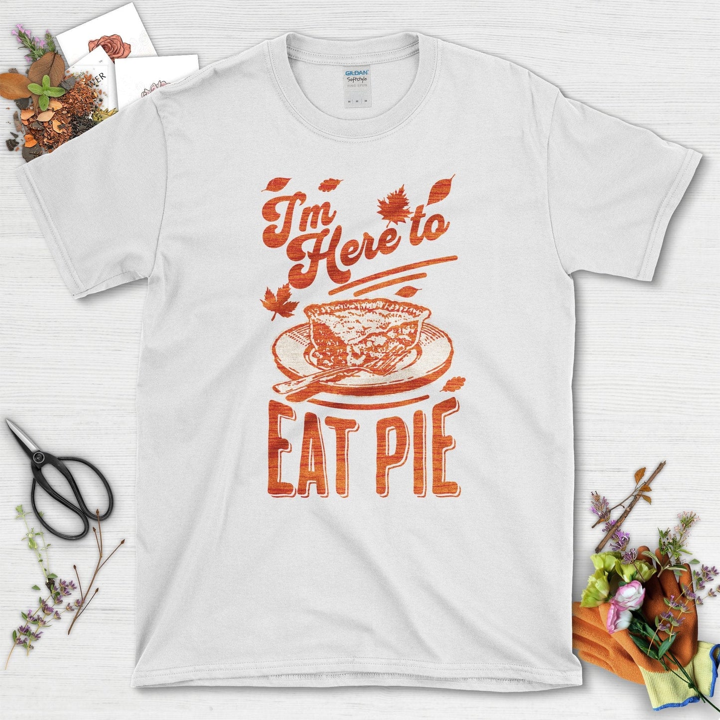 I'm Here to Eat Pie T-Shirt T-Shirts / S / White Physical Item