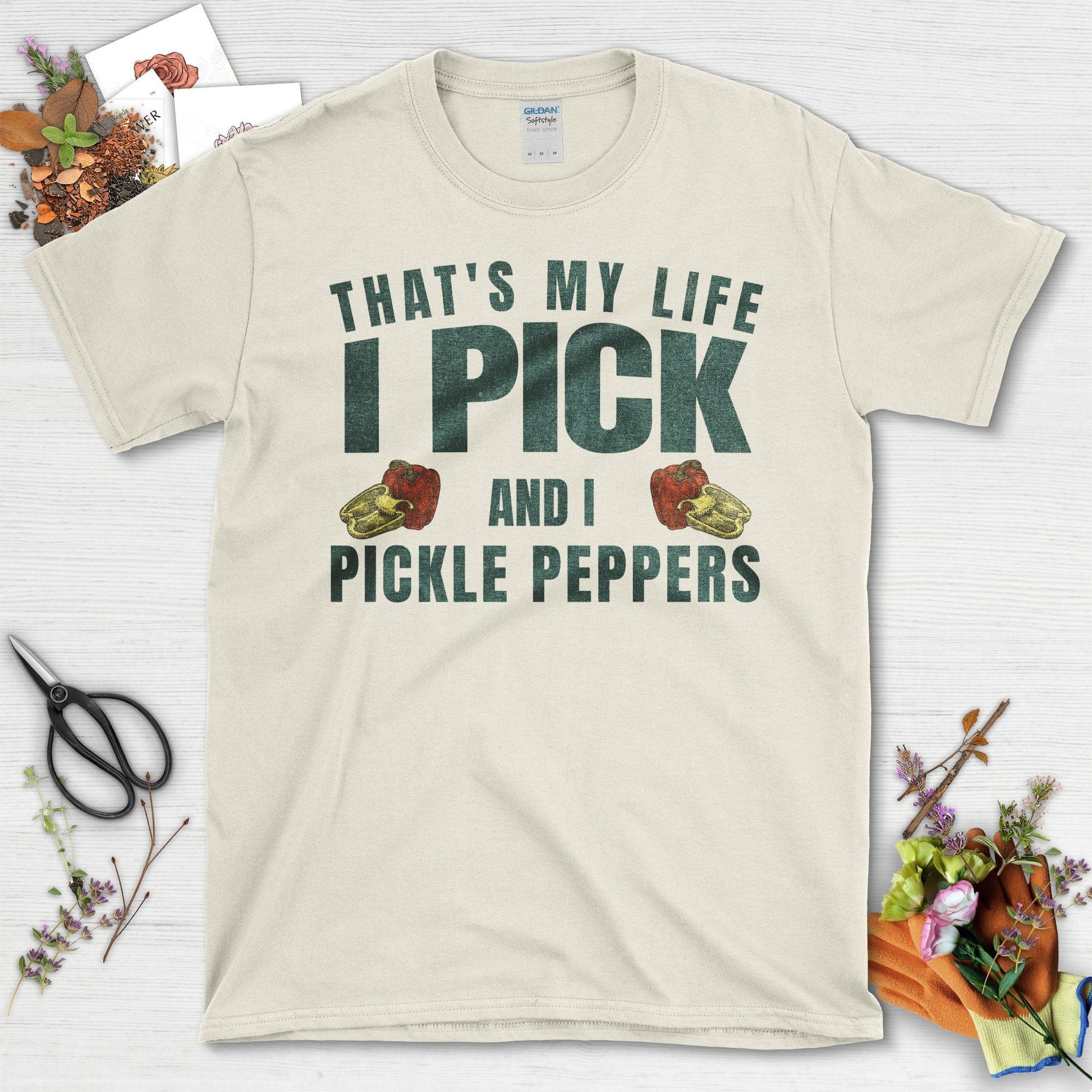 I Pick and I Pickle Peppers Gardening T-Shirt Black / S T-Shirt