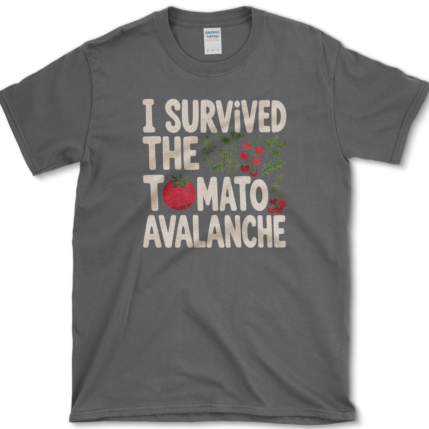 I Survived Tomato Avalanche T-Shirt S / Dark Heather Essential Tees