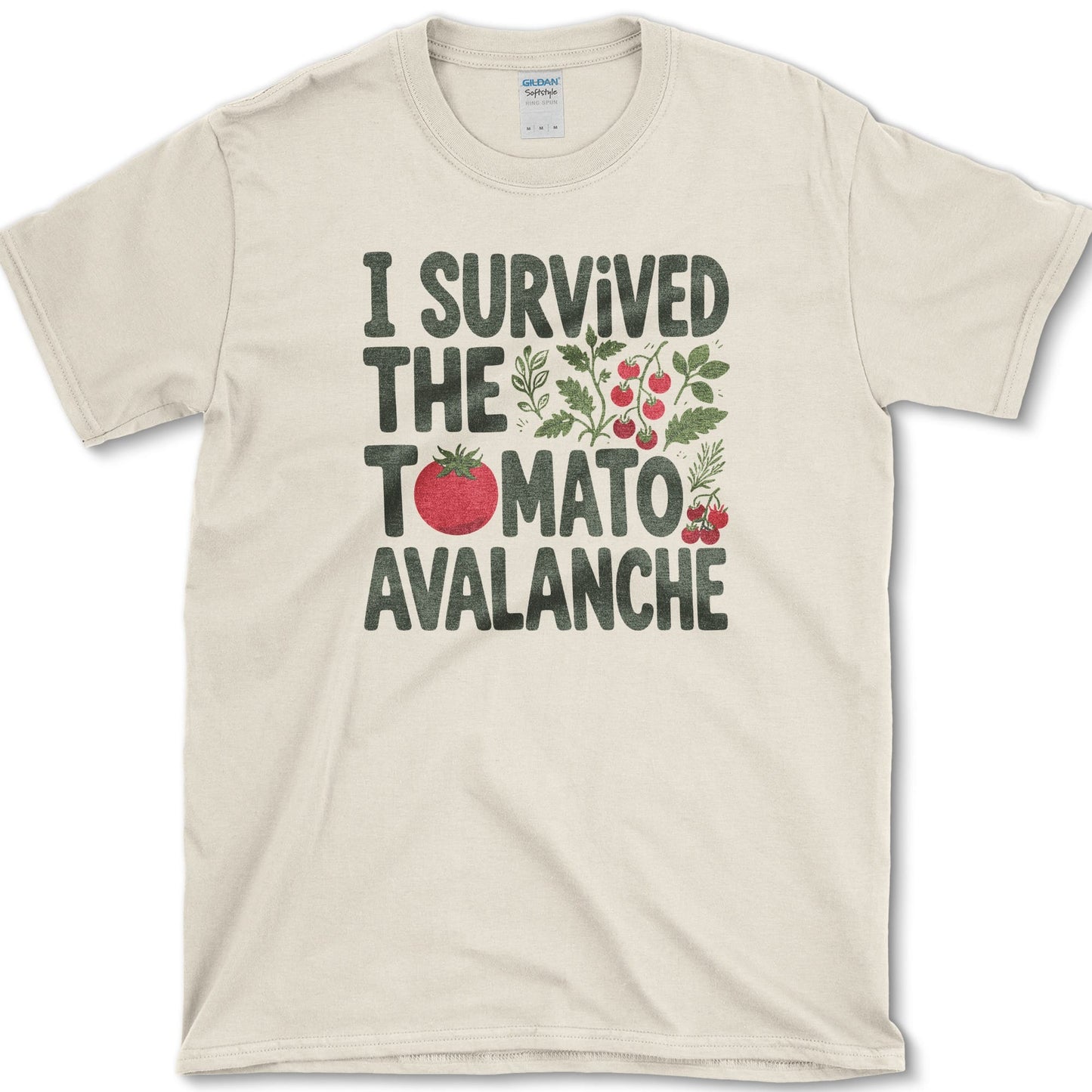 I Survived Tomato Avalanche T-Shirt S / Natural Essential Tees