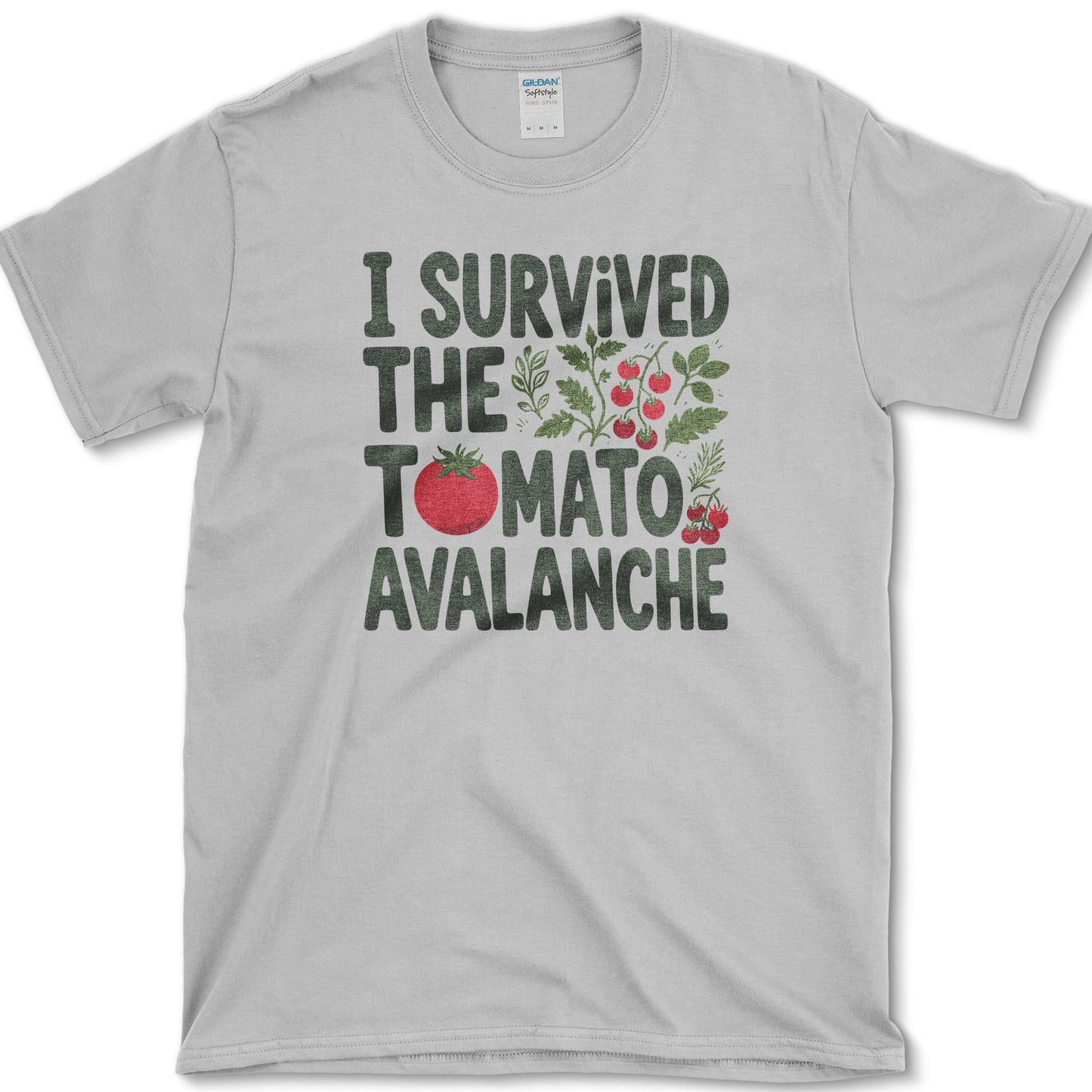 I Survived Tomato Avalanche T-Shirt S / Sport Grey Essential Tees