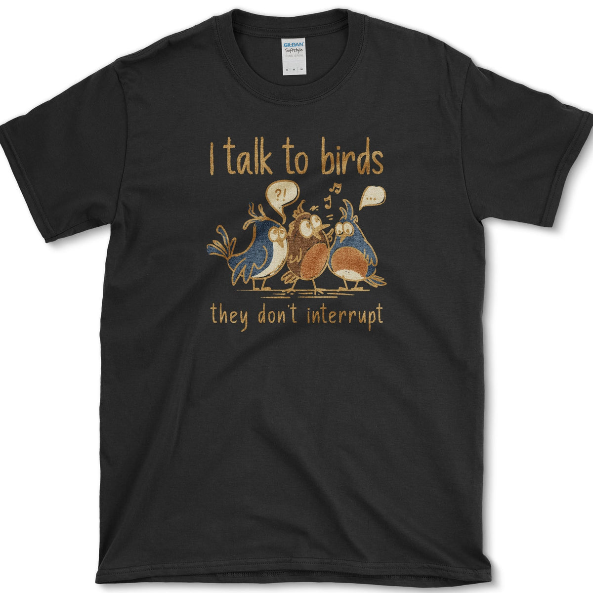 I Talk To Birds T-Shirt Black / S Essential Tees