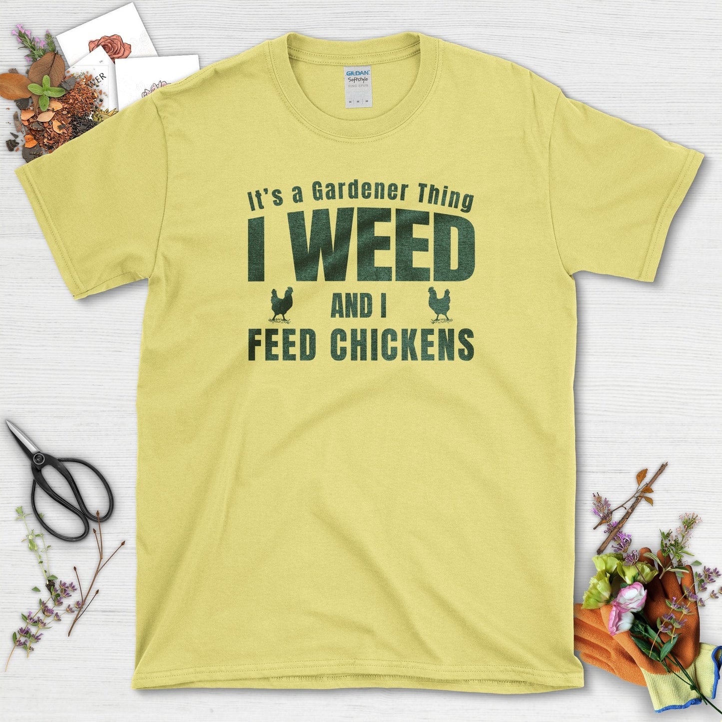 I Weed And I Feed Chickens T-Shirt Cornsilk / S T-Shirt