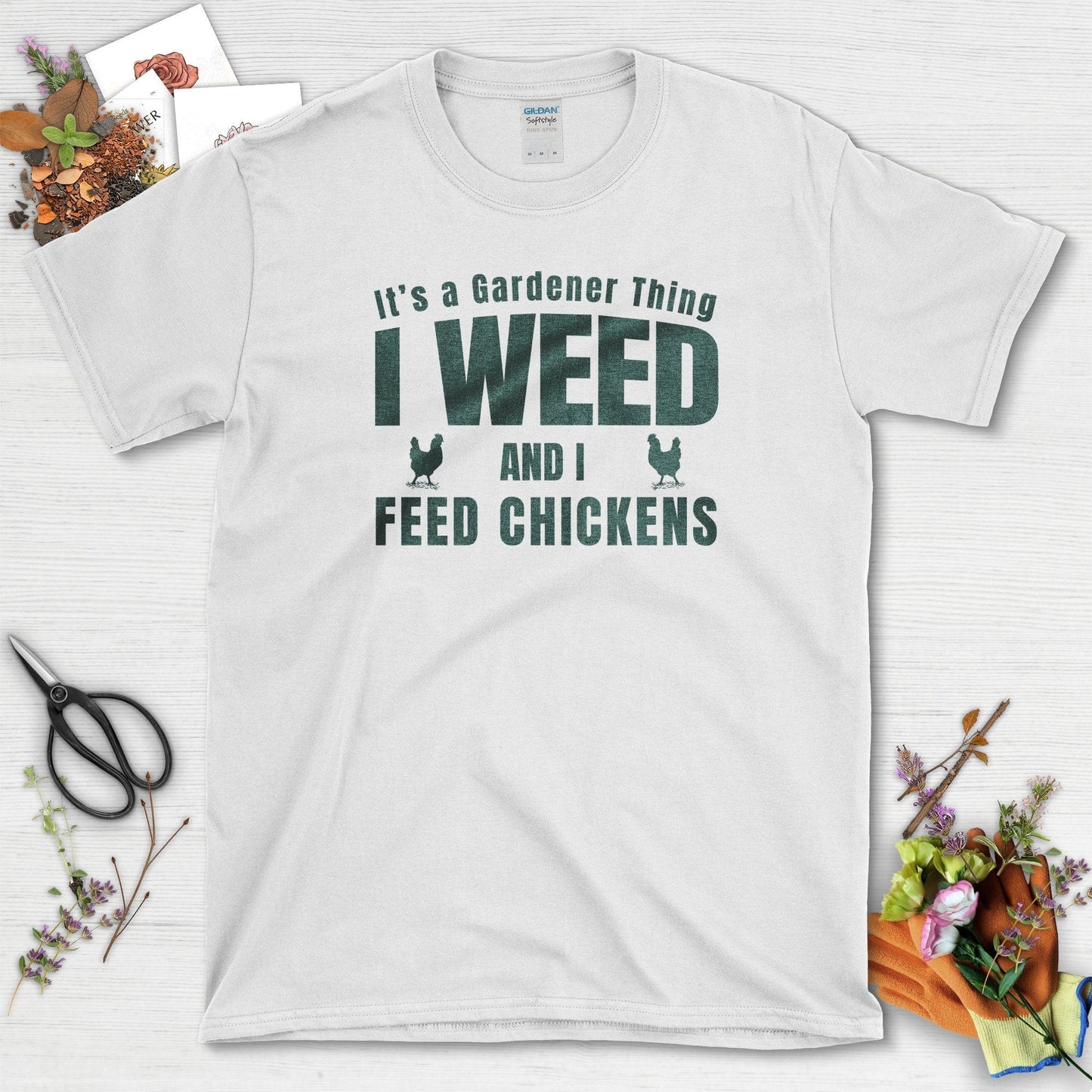 I Weed And I Feed Chickens T-Shirt White / S T-Shirt