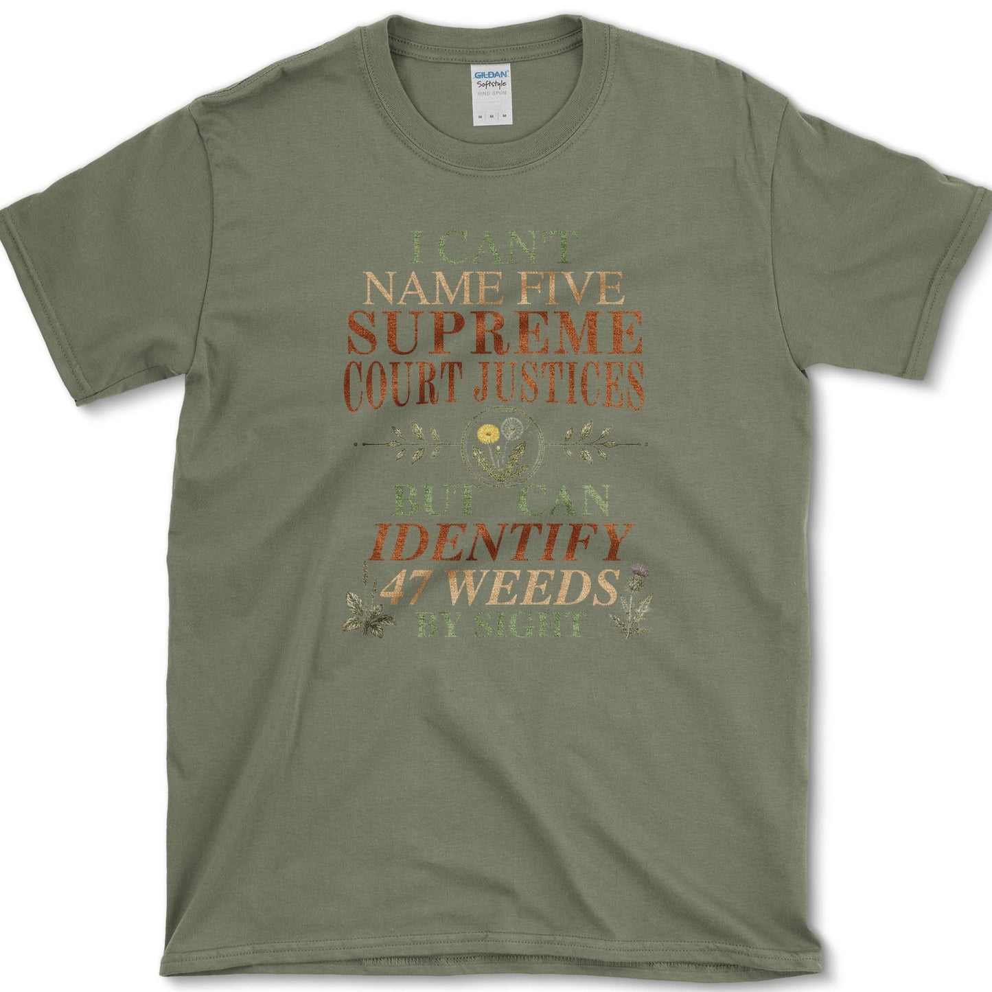 Identify 47 Weeds T-Shirt S / Military Green Essential Tees