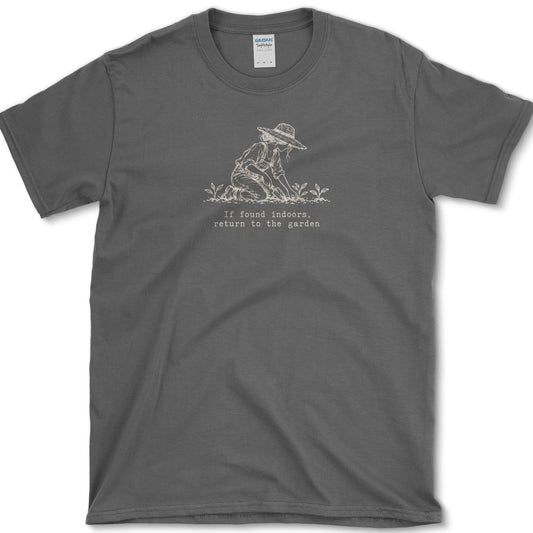 If Found Indoors T-Shirt Dark Heather / S Essential Tees