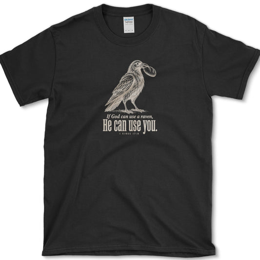 If God Can Use A Raven T-Shirt Black / S Essential Tees