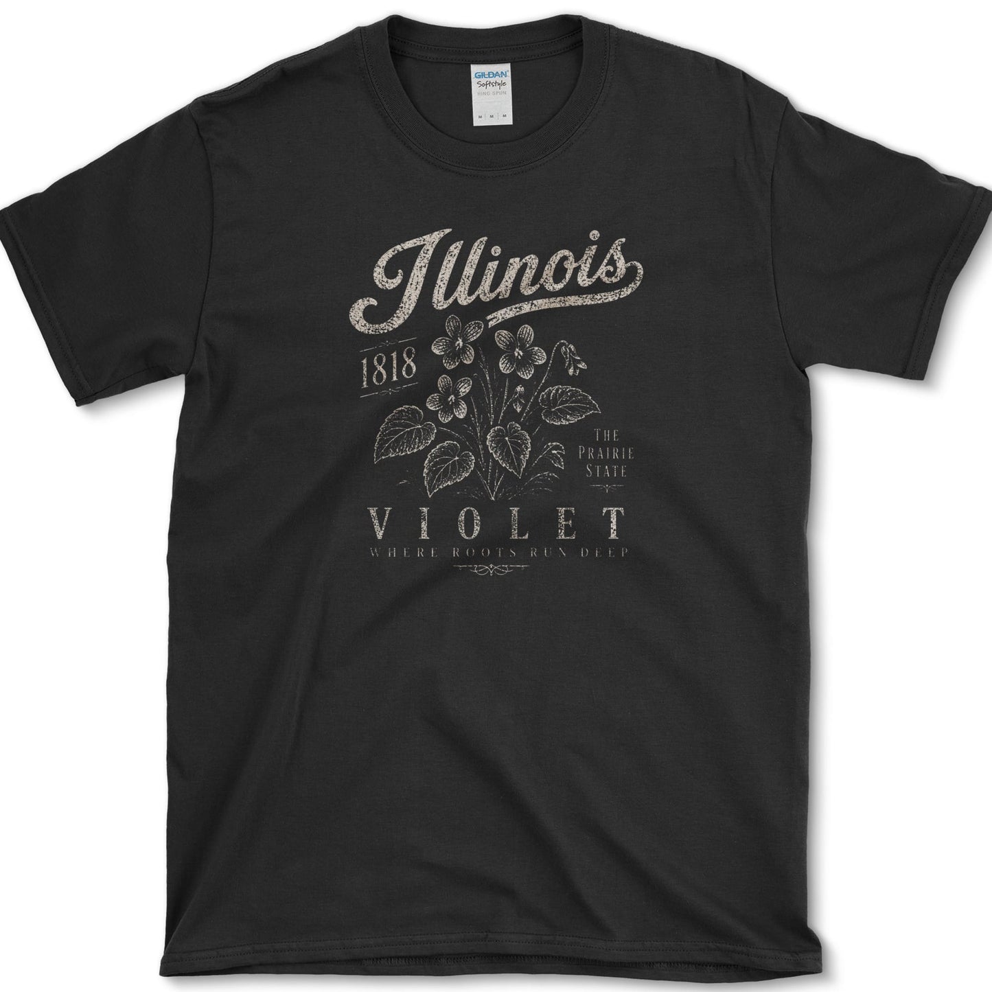 Illinois Violet T-Shirt S / Black Essential Tees