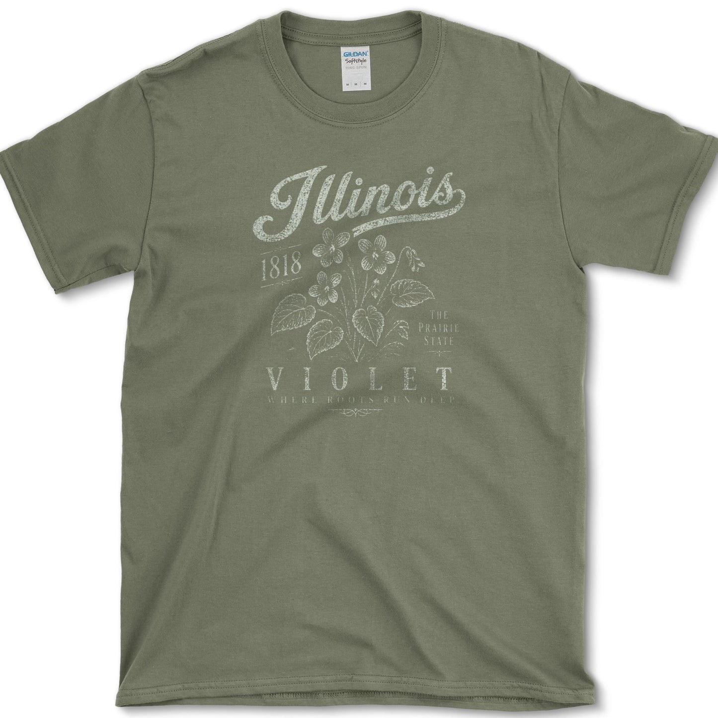 Illinois Violet T-Shirt S / Military Green Essential Tees