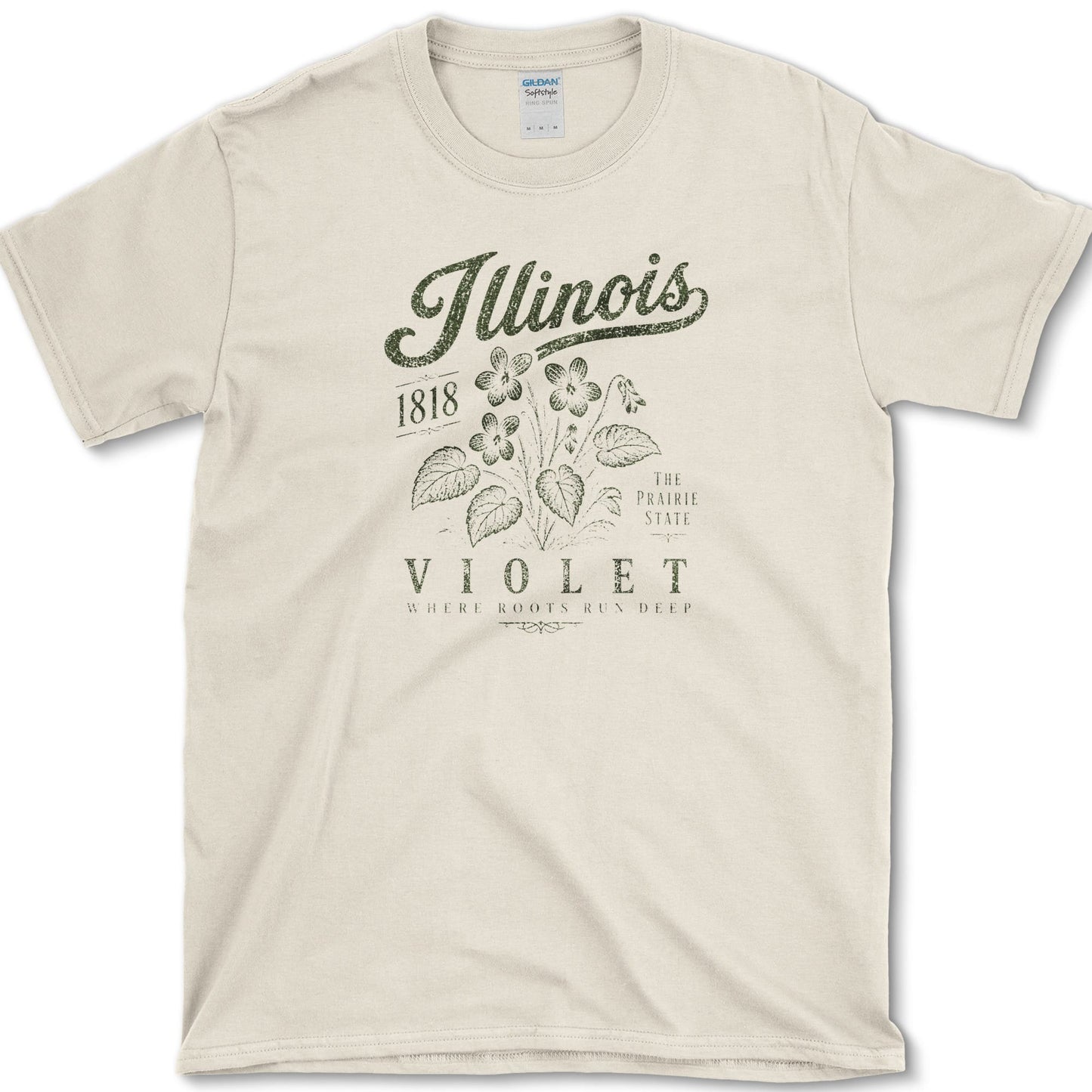 Illinois Violet T-Shirt S / Natural Essential Tees